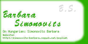 barbara simonovits business card